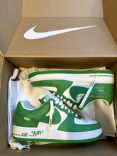 Cargar imagen en el visor de la galería, Louis Vuitton Nike Air Force 1 Low By Virgil Abloh White Green
